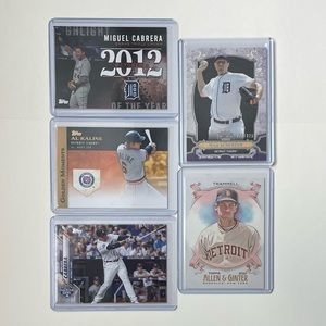 Lot of 5 Detroit Tigers Topps MLB Baseball Cards